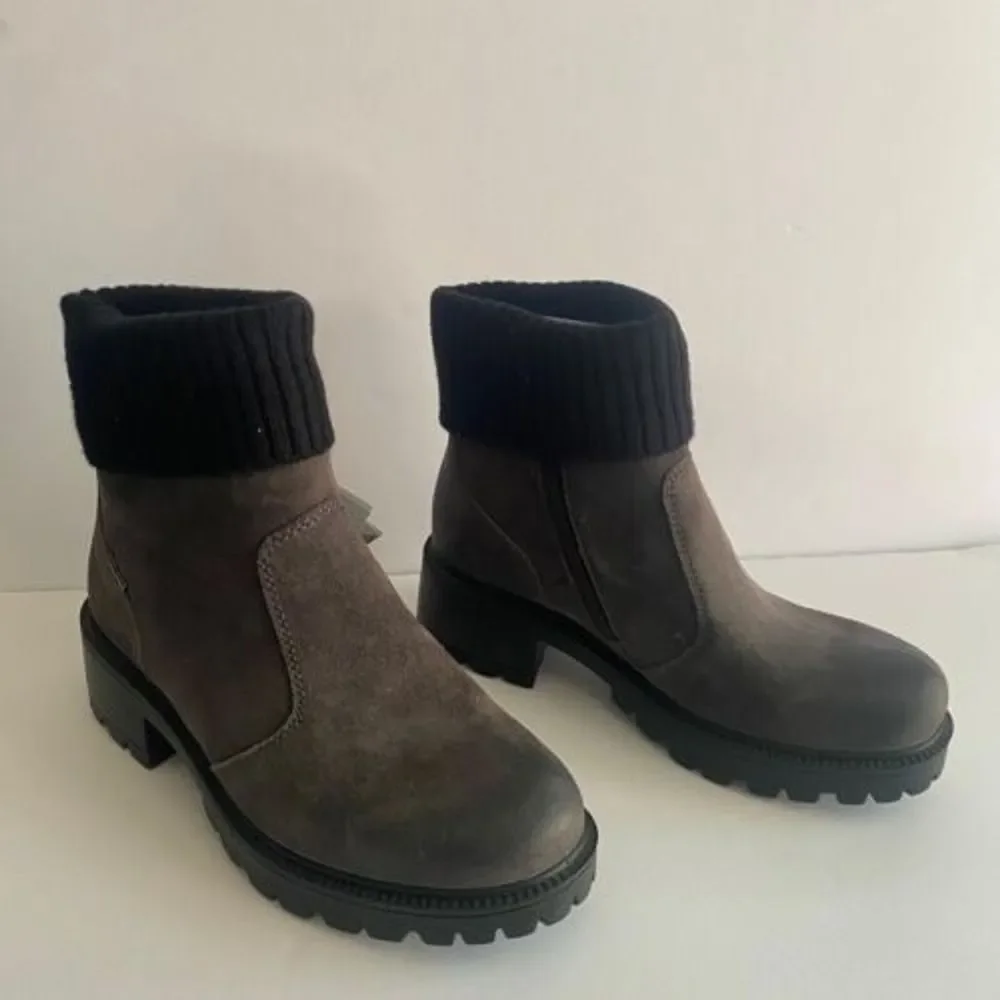 IGI & Co Womens Dark Grey‎ Leather Booties Made in Italy Size 35 - US Size 5 New